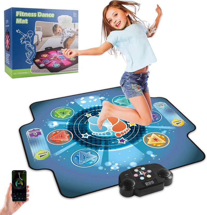 BulaBe Upgraded Dance Mat for Kids with Wireless Bluetooth, 5 Game Modes, LED Lights,Electronic Music Game Dance pad Floor Toys for Girls Boys Birthday Gifts Ages Toddlers 3-5 4-8 8-12 Year Old - Image 1